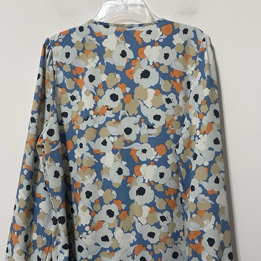 Joie Floral Fields Long Sleeve Peasant Top Blouse M Casual Summer Blue Popover - Picture 7 of 11